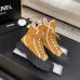 Chanel Women’s High-Top Boots – Suede Yellow with Black Rubber Toe & White Trim #A69906