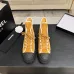 Chanel Women’s High-Top Boots – Suede Yellow with Black Rubber Toe & White Trim #A69906
