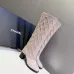 Chanel Women’s Pink Knit Knee-High Boots with Gold CC Hardware & Gloss Toe Cap #A69848