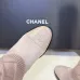 Chanel Women’s Pink Knit Knee-High Boots with Gold CC Hardware & Gloss Toe Cap #A69848
