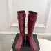 Gucci Women’s Red Croc-Effect Knee Boots with Gold CC Buckle, Low Heel, Square Toe #A69887