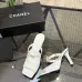 Chanel 2026 Double‑Strap Square‑Toe Heel Slide Sandals #A68680