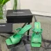Chanel 2026 Double‑Strap Square‑Toe Heel Slide Sandals #A68684