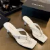 Chanel 2026 Double‑Strap Square‑Toe Heel Slide Sandals #A68686