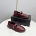 Women Chanel Flat loafers calfskin wine red/Black/White #B55712