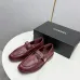 Women Chanel Flat loafers calfskin wine red/Black/White #B55712