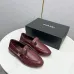 Women Chanel Flat loafers calfskin wine red/Black/White #B55712