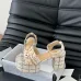 Women's Chanel Tweed Platform Sandals with Pearl Embellishments #B45786