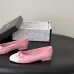Chanel Pink & White Leather Ballet Flats with Bow Detail, Women’s Classic Pumps #A69862