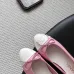 Chanel Pink & White Leather Ballet Flats with Bow Detail, Women’s Classic Pumps #A69862