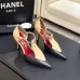 Chanel Two Tone Double C Pointed Toe Slingback Stiletto Pumps #B66696