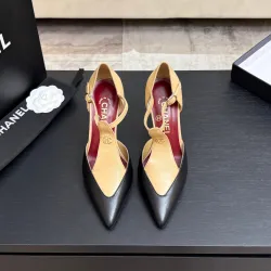 Chanel Two Tone Double C Pointed Toe Slingback Stiletto Pumps #B66696