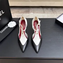 Chanel Two Tone Double C Pointed Toe Slingback Stiletto Pumps #B66697
