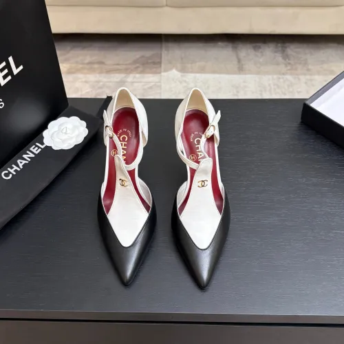 Chanel Two Tone Double C Pointed Toe Slingback Stiletto Pumps #B66697