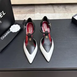 Chanel Two Tone Double C Pointed Toe Slingback Stiletto Pumps #B66698