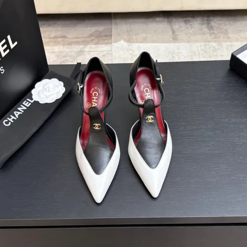 Chanel Two Tone Double C Pointed Toe Slingback Stiletto Pumps #B66698
