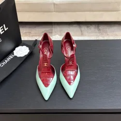 Chanel Two Tone Double C Pointed Toe Slingback Stiletto Pumps #B66699