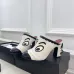 Chanel Two Tone Leather CC Block Heel Mules 8.5cm Heels #B66652