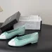 Chanel Women’s Light Blue & White Patent Leather Ballet Pumps with Bow Detail #A69859
