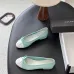 Chanel Women’s Light Blue & White Patent Leather Ballet Pumps with Bow Detail #A69859