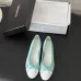 Chanel Women’s Light Blue & White Patent Leather Ballet Pumps with Bow Detail #A69859