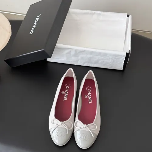 Chanel Women’s Pink Suede & Patent Leather Ballet Pumps with Bow Detail #A69855
