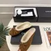 Chanel Brown Suede Slippers for Women with Shearling Lining & CC Bow Detail #A69903