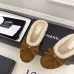 Chanel Brown Suede Slippers for Women with Shearling Lining & CC Bow Detail #A69903