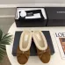 Chanel Brown Suede Slippers for Women with Shearling Lining & CC Bow Detail #A69903
