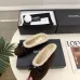 Chanel Brown Suede Slippers with Cream Shearling Lining & Black Bow Detail #A69902