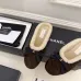 Chanel Brown Suede Slippers with Cream Shearling Lining & Black Bow Detail #A69902
