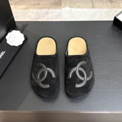 Chanel Classic Double C Suede Closed‑Toe Birkenstock Mules #A68546