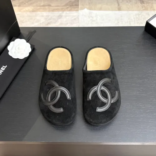 Chanel Classic Double C Suede Closed‑Toe Birkenstock Mules #A68546