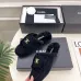 Chanel Double C Turnlock Shearling Lined Mule Slippers #A68535