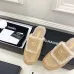 Chanel Double C Turnlock Shearling Lined Mule Slippers #A68538