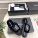 Chanel Double C Turnlock Shearling Lined Mule Slippers #A68540