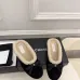 Chanel Women’s Black Velvet Slippers with Cream Shearling Lining & Gold-Tone CC Bow Detail #A69901