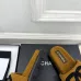 Chanel Women’s Fuzzy Slide Sandals – Mustard & Black CC Logo Slippers with Platform Sole #A69890