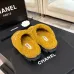 Chanel Women’s Mustard Wool Slippers with White CC Logo, Soft Fuzzy Comfort Shoes #A69879