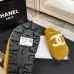 Chanel Women’s Mustard Wool Slippers with White CC Logo, Soft Fuzzy Comfort Shoes #A69879
