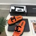 Chanel Women’s Orange Fuzzy Slippers with Black CC Logo, Platform Sandals, Soft Shearling Design #A69889