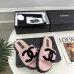 Chanel Women’s Pink Fuzzy Slides with Black CC Logo, Platform Sandals, Soft Shearling Design #A69893