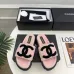Chanel Women’s Pink Fuzzy Slides with Black CC Logo, Platform Sandals, Soft Shearling Design #A69893