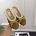 Chanel Women’s Suede Slippers with Shearling Lining & Gold CC Bow Detail #A69904