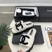 Chanel Women’s White Fuzzy Slippers with Black CC Logo, Platform Sandals #A69892