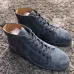Christian Louboutin New Grey/Blue Suede Genuine Leather Sneakers Shoes High Top Famous Brands Red Bottom Sneaker Shoes Men Women Causal Party Dress Wedding #99896752