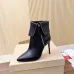 Christian Louboutin Black Leather Ankle Boots with Pointed Toe, 100mm Stiletto Heel & Red Sole #A69801