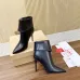 Christian Louboutin Black Leather Ankle Boots with Pointed Toe, 100mm Stiletto Heel & Red Sole #A69801