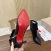 Christian Louboutin Black Leather Ankle Boots with Pointed Toe, 100mm Stiletto Heel & Red Sole #A69801