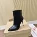 Christian Louboutin Black Leather Studded Ankle Boots, Pointed Toe, 100mm Stiletto Heel, Red Sole #A69802